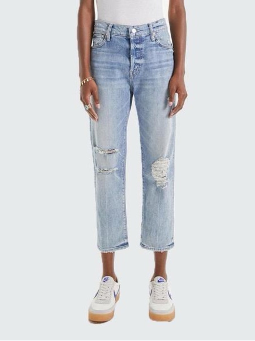 Mother Superior The Scrapper Ankle 26.5” Wicked Wild Calling Distressed Jeans 32
